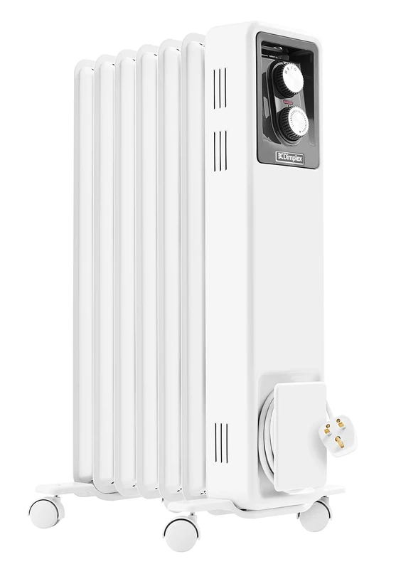 Dimplex 1.5kW Radiator ECR15, Oil Free Eco Column Heater, Freestanding Electric Heating Unit, Quiet Plug In Lightweight Portable Compact Electric Home Heater with Thermostat – White