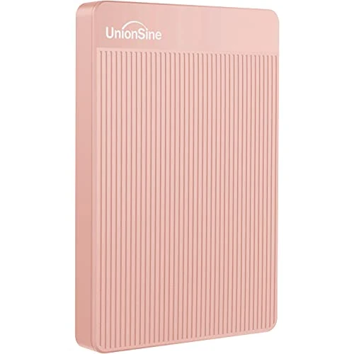 UnionSine External Hard Drive 320GB Ultra Slim Portable Hard Drive USB 3.0 HDD Storage Compatible for PC,Mac, Laptop, Xbox, Xbox one, PS4(Pink) HD2510