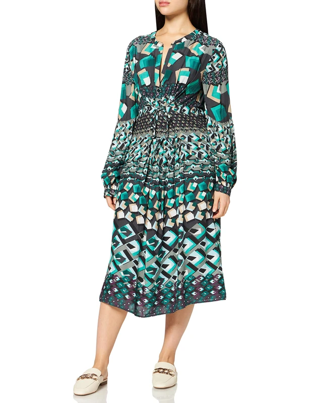 Samoon Women's Dress Fabric, Navy Patterned, 18