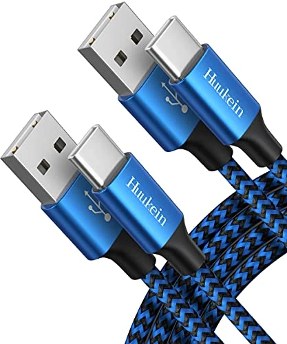 Huukein USB C Cable, [1.7M+1.7M] C Type Cable Fast Charge 3A, Braided Phone Charger Cables for Samsung Galaxy S21 S22 S20FE S10 S9, A53 A52s A03s A04s A12 A13 A22 A32