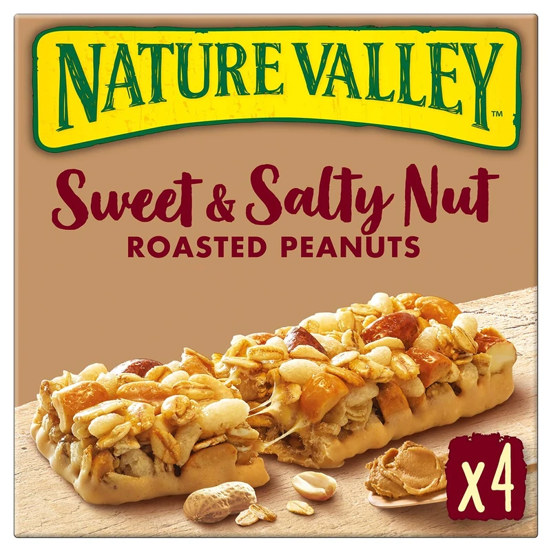 Nature Valley Sweet & Salty Nut Roasted Peanuts Cereal Bars 4 x 30g (Pack of 8, total 32 Bars)