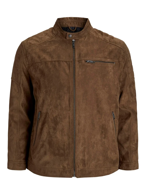 JACK & JONES Jjerocky Men's Noos PS Lightweight Jacket, Cognac/Pattern: Faux Suede, 5XL