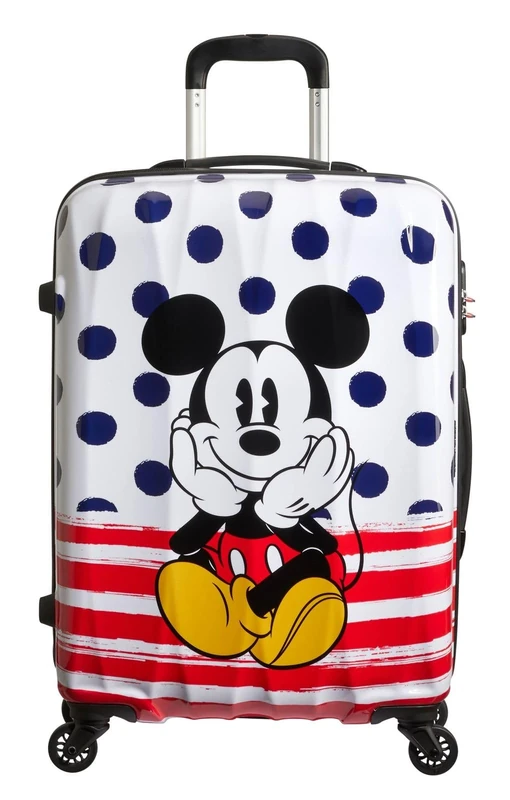 American Tourister Disney Legends - Spinner M, children's luggage, 65 cm, 62.5 L, multicolor (Mickey Blue Dots)