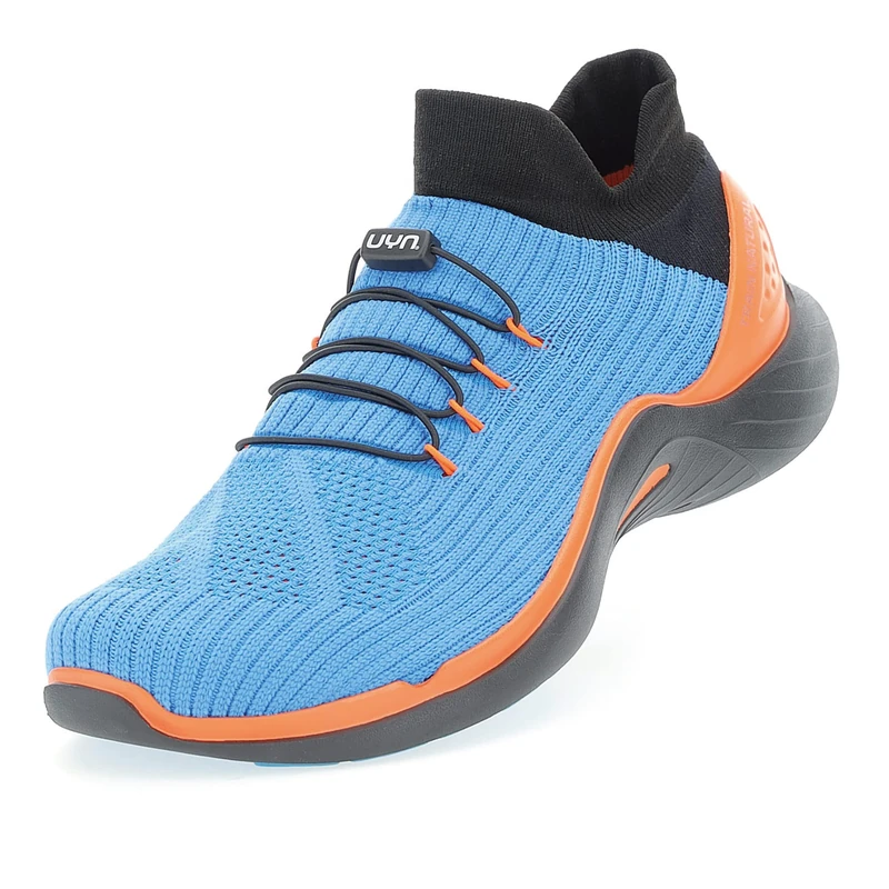 UYN Y100045-A465 City Running Black Sole Sneaker Men Blue/Orange UK 6