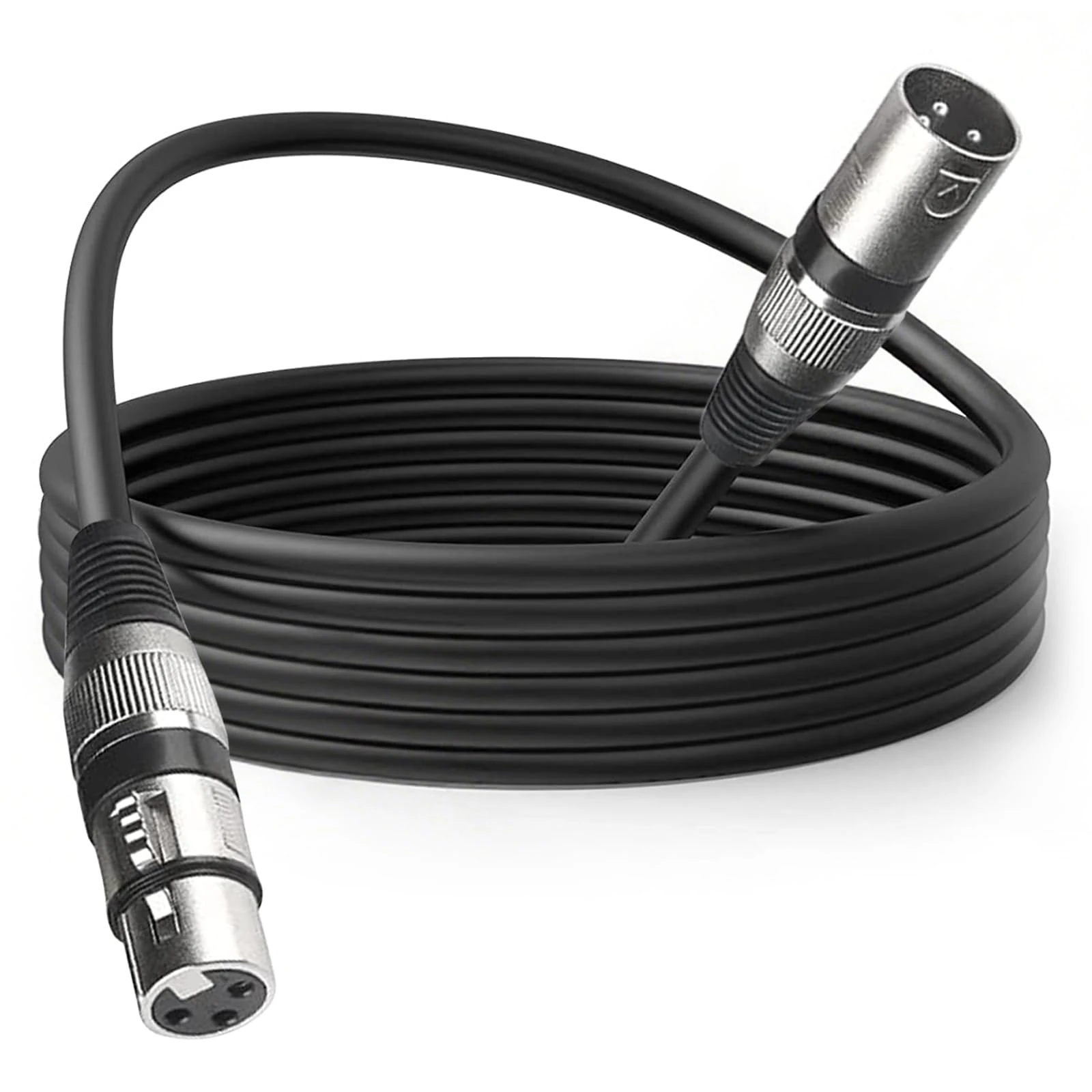 3-Pin DMX Lighting XLR Cable - 3m/10ft Female to Male for Stage Lights, DJ Mixer System and Signal Connection