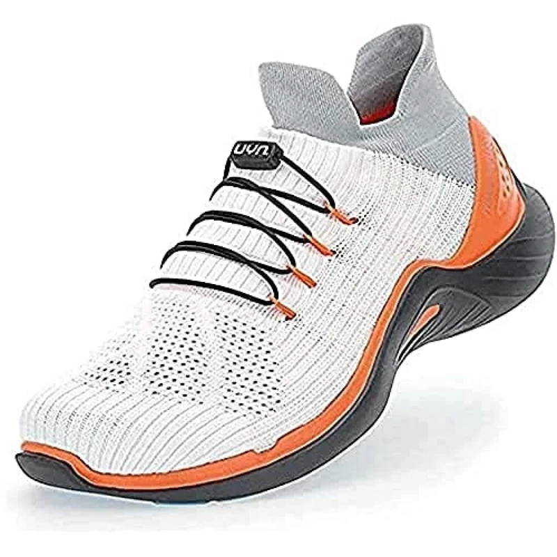 UYN Y100045-W101 City Running Black Sole Sneaker Men White/Orange UK 8