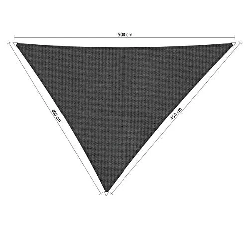 Shadow Comfort Shade Sail Sunshade Water Permeable HDPE Garden Awning for Outdoor Garden Terrace UV Block - Triangle 4x4.5x5m - Carbon Black
