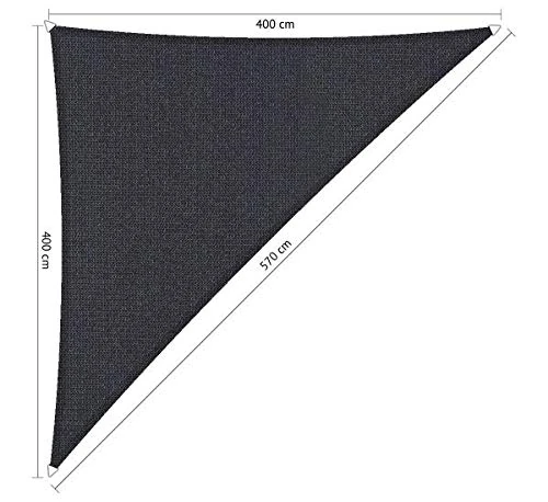 Shadow Comfort Shade Sail Sunshade Water Permeable HDPE Garden Awning for Outdoor Garden Terrace UV Block - Triangle 4x4x5.7m - Carbon Black