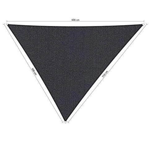 Shadow Comfort Shade Sail Sunshade Water Permeable HDPE Garden Awning for Outdoor Garden Terrace UV Block - Triangle 5x5.5x6m - Carbon Black