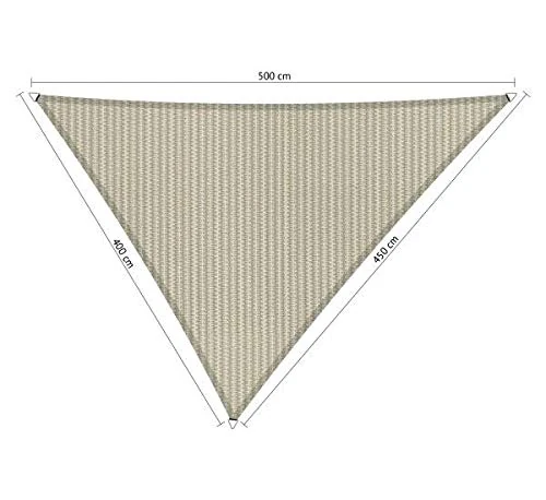 Shadow Comfort Shade Sail Sunshade Water Permeable HDPE Garden Awning for Outdoor Garden Terrace UV Block - Triangle 4x4.5x5m - Sahara Sand
