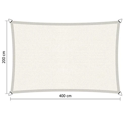 Shadow Comfort 2x4m Shade Sail - Arctic White HDPE Sunshade
