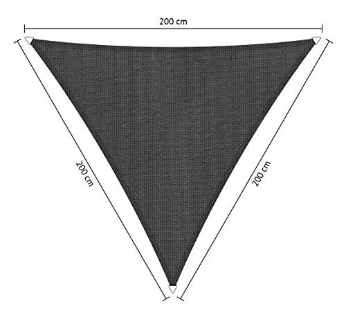 Shadow Comfort Shade Sail Sunshade Water Permeable HDPE Garden Awning for Outdoor Garden Terrace UV Block - Triangle 2x2x2m - Carbon Black