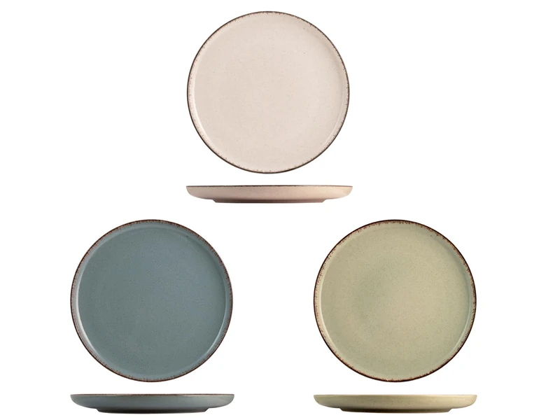 H&H 843419 Pearl Set of 4 Fruit Plates, Porcelain, Assorted, 19 cm