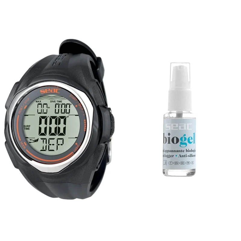 SEAC Partner, wrist-mount freediving computer Biogel, Antifog for Masks and goggles