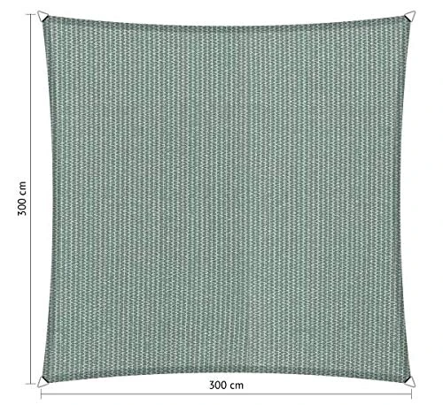 Shadow Comfort Shade Sail Sunshade Water Permeable HDPE Garden Awning for Outdoor Garden Terrace UV Block - Square 3x3m - Country Blue