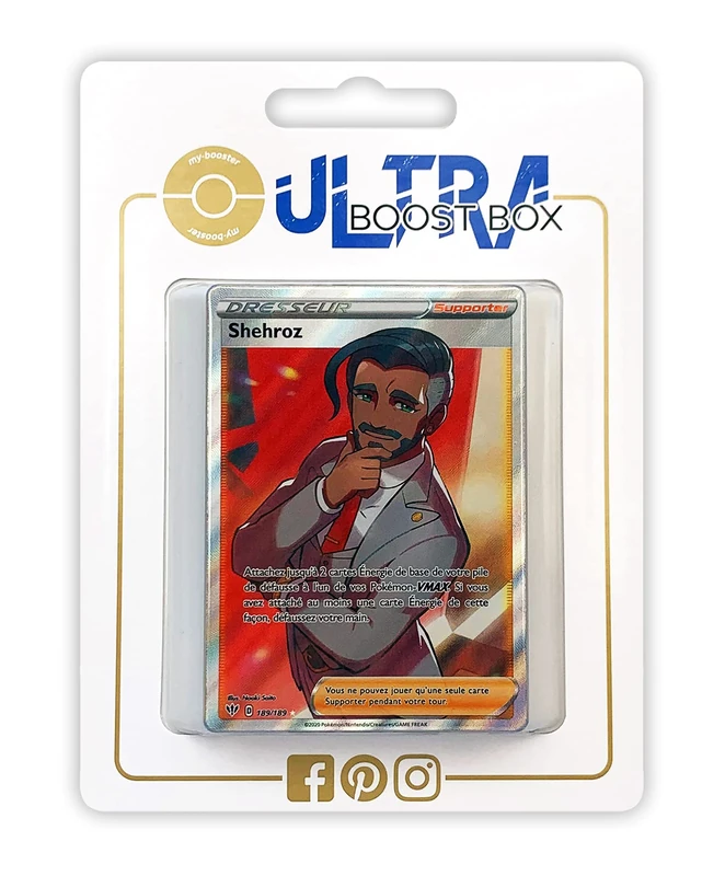 Shehroz (Rose) 189/189 Full Art trainer - Ultraboost X Epée et Bouclier 3 Ténèbres Embrasées - Box of 10 Pokemon French cards - Image 1