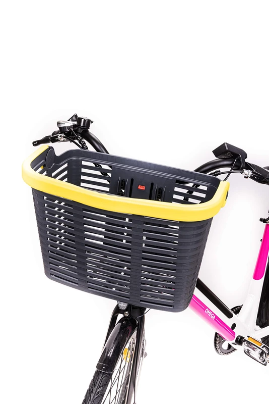 Urban Prime Bicycle Basket, Front, Made in Italy, Unisex Adult, Black and Yellow