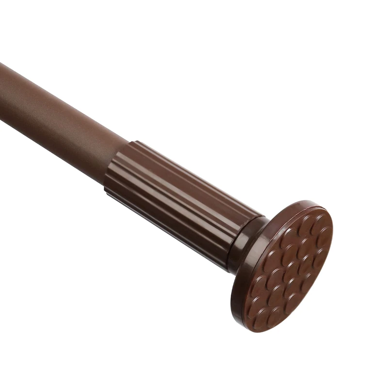 Tension Shower Curtain, Spring Shower Tension Curtain Rod, Cabinet Rod, for Windows or Shower, Rust Resistant, Easy to Install,Umimile (Brown,51-86")