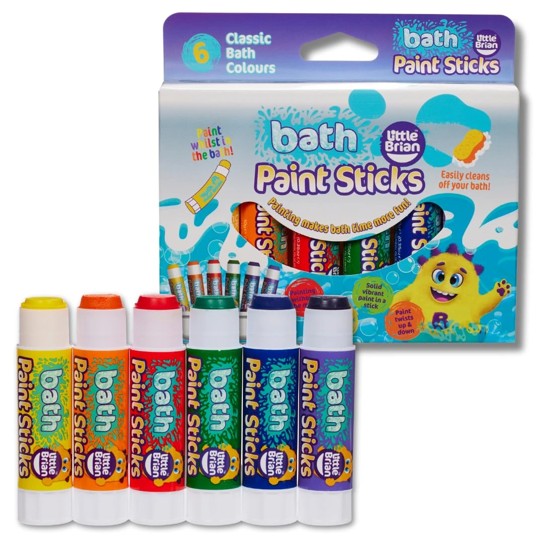 Little Brian Bath Paint Sticks, Assorted, 6 x 10g, LBPS10BA6