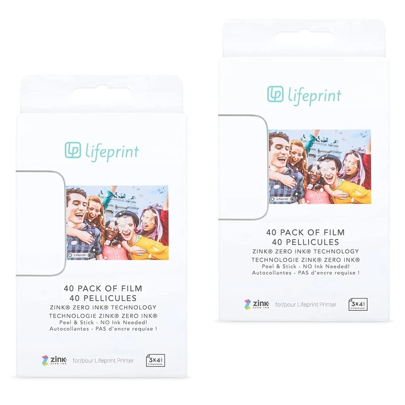Lifeprint 3x4 Premium Zink Instant Print Photo Paper (80 Pack) Compatible with Lifeprint 3x4 Printers