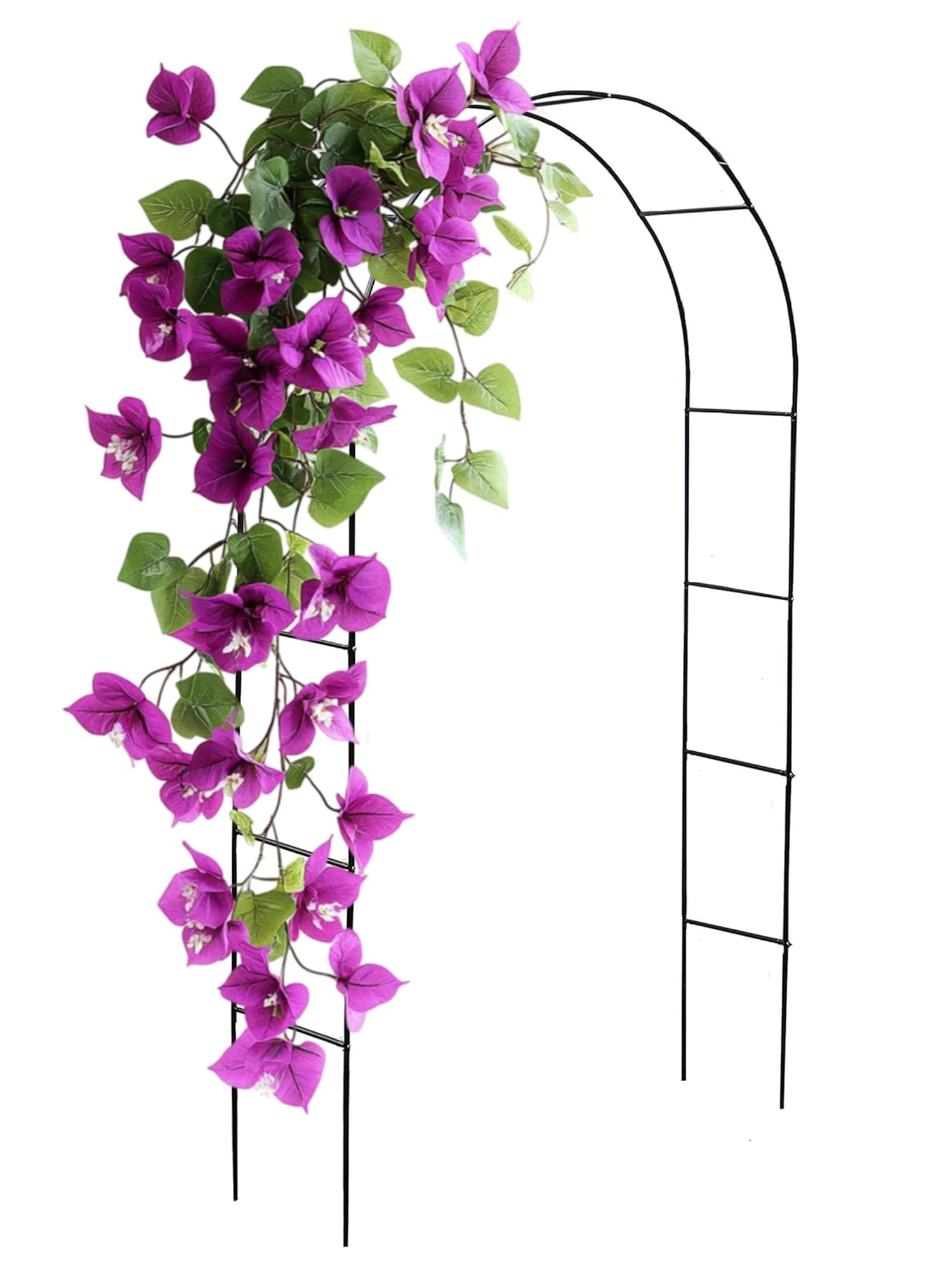 DIVCHI Black Metal Garden Arbour Arch Steel Frame Garden Arch for Climbing Plants, Roses