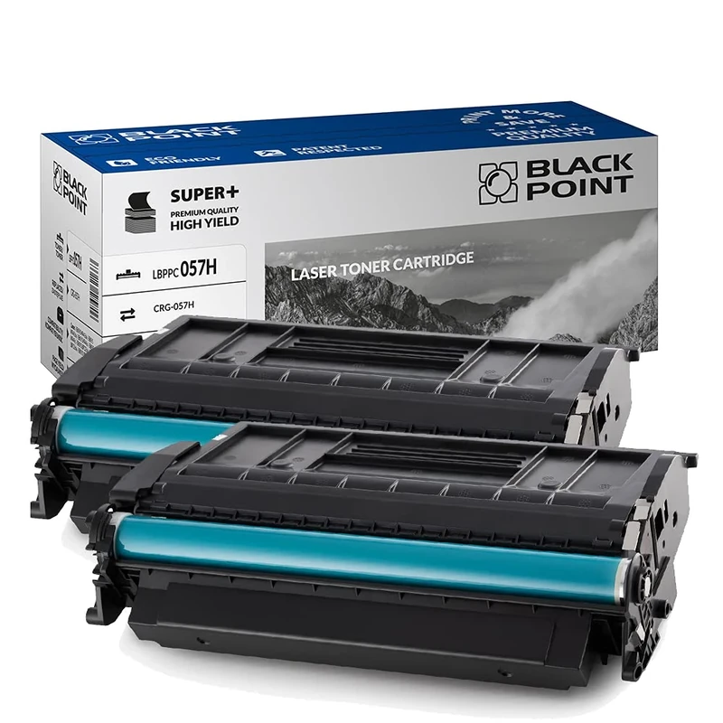 BLACK POINT Toner Pack of 2 Compatible with CRG-057H with Chip - Black - for Canon: i-SENSYS MF443dw, i-SENSYS MF445dw, i-SENSYS MF446x, i-SENSYS MF449x, i-SENSYS LBP223dw, i-SENSYS LBP226dw, LBP28x