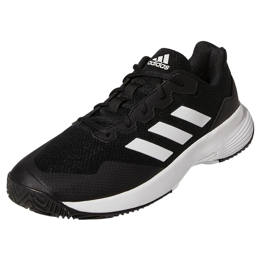 adidas Men's GameCourt 2 Tennis Shoe, Core Black/White/Core Black, 12