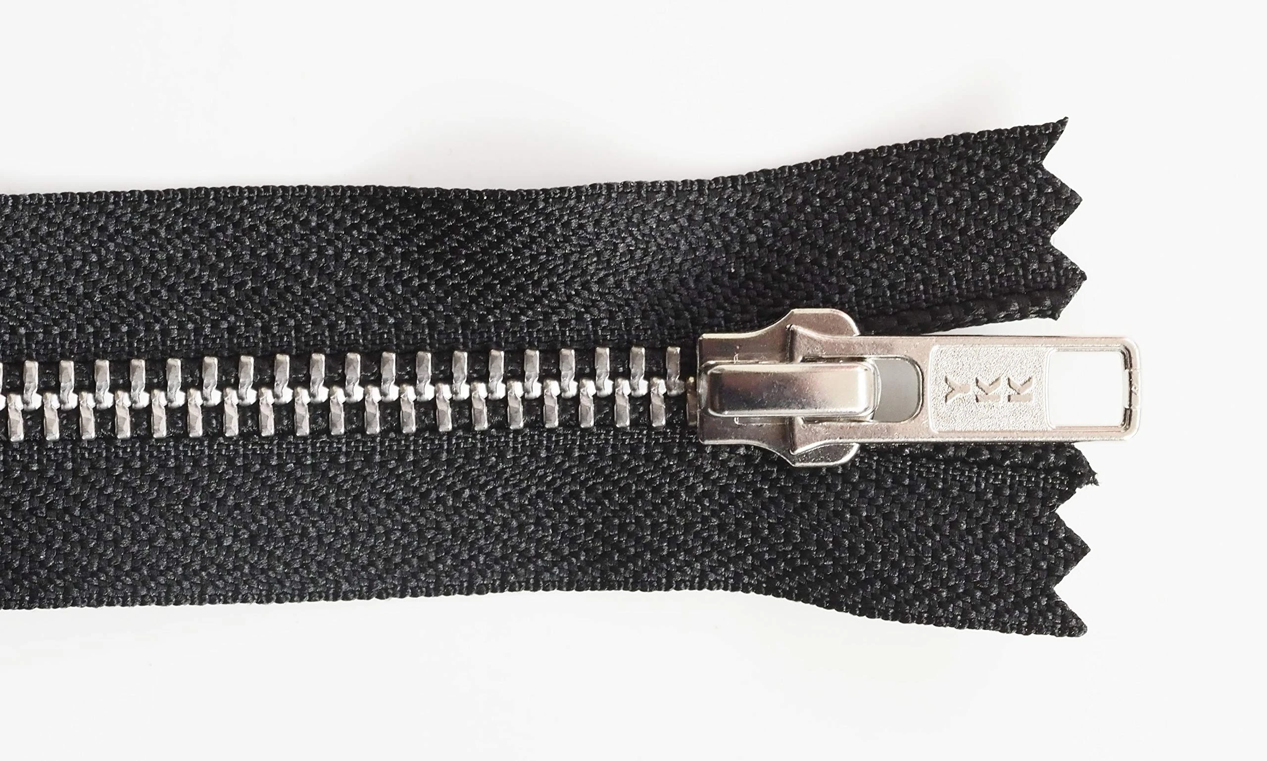 YKK Closed End Metal Silver Zip. 4, 5, 6, 7, 8, 9, 10, 11, 12, 15, 20 inch. Width No 5 … (7 inch)