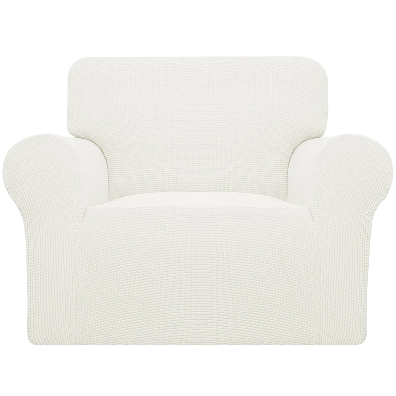 Easy-Going Stretch Oversized Chair Sofa Slipcover 1-Piece Couch Sofa Cover Furniture Protector Soft with Elastic Bottom for Kids Spandex Jacquard Fabric Small Checks Cream - Image 1