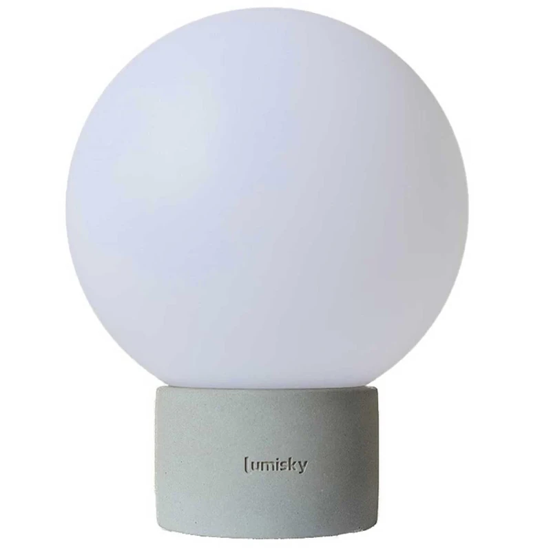 LumiskyTerra Concrete Wireless Dimmable LED Touch Table Lamp with Concrete Base Height 25 cm