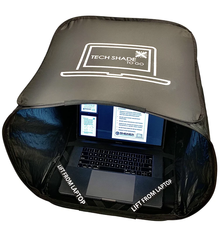 TECH SHADE TO GO Portable Laptop Sun Shade, Privacy Cover, Laptop Sun Shade, Laptop Shade for Working Outside, Laptop Shade, Laptop Sun Hood, Laptop Sun Glare Shield, Laptop Hood for Outside Glare