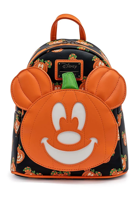 LOUNGEFLY Disney Mickey-O-Lantern Womens Double Strap Shoulder Bag Purse, Multicolor, One Size