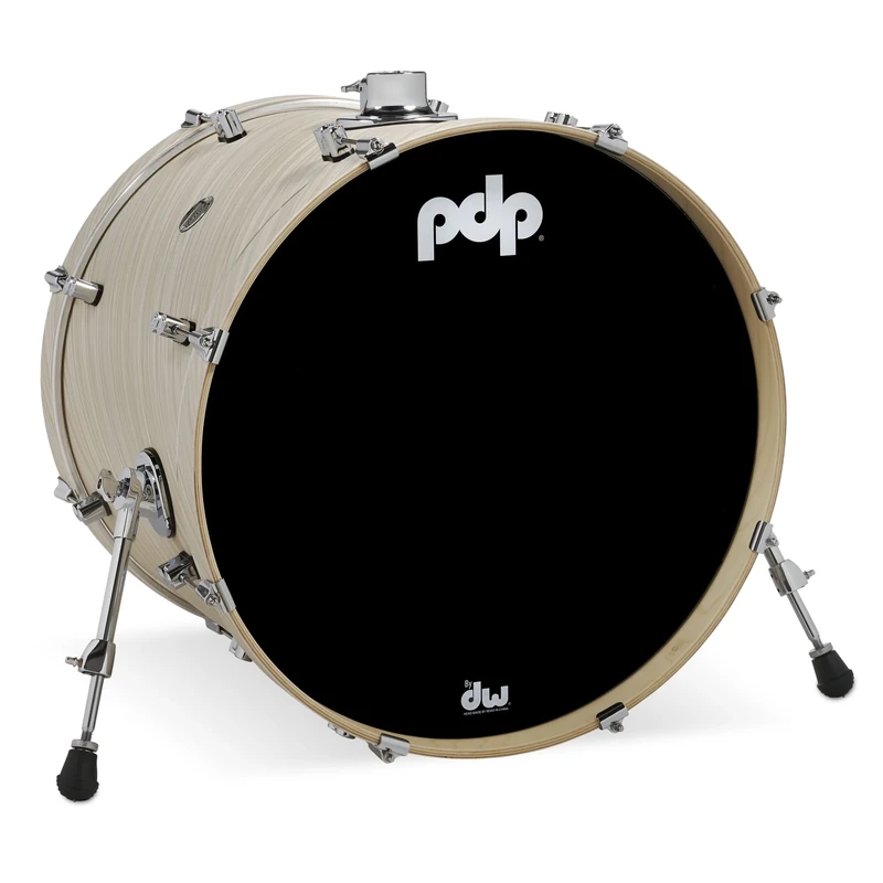 Pacific Drums Concept Maple Bass Drum, 22" x 18", Twisted Ivory Finish Ply | Features a European Maple shell and innovative DW drum hardware