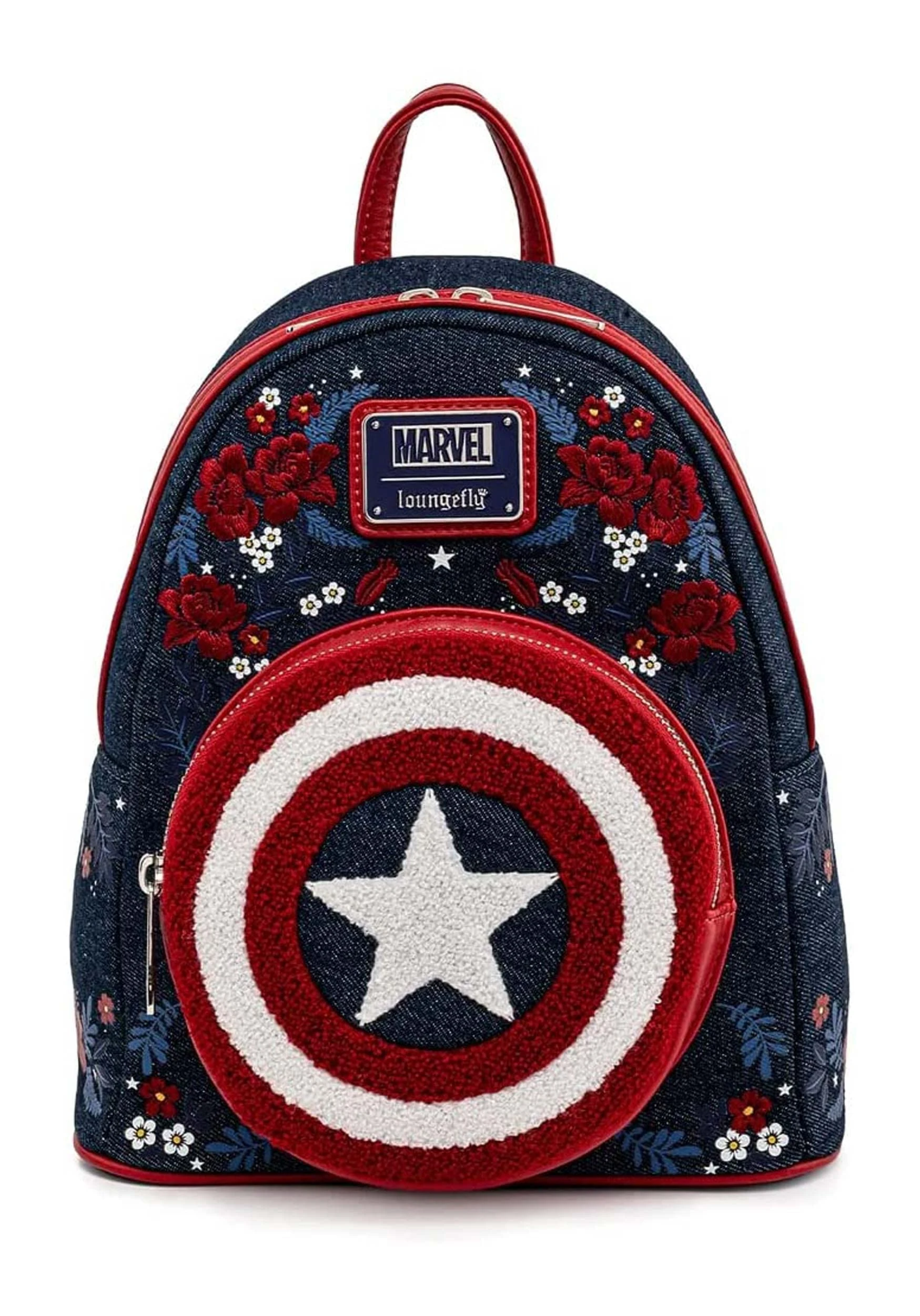 Loungefly Captain America 80th Anniversary Floral Shield Mini Backpack - Marvel - MVBK0165