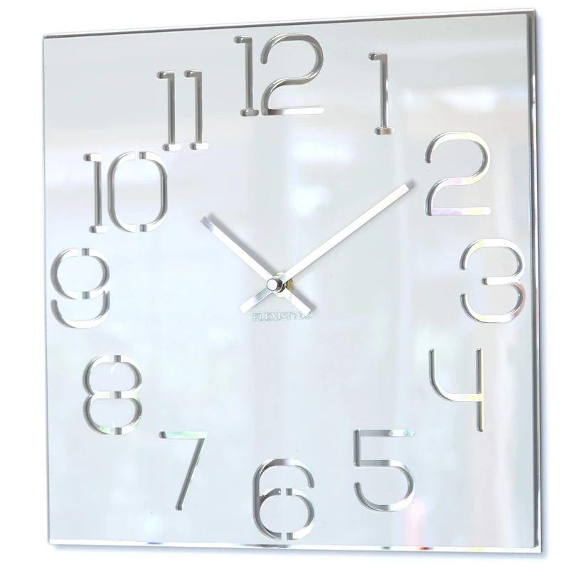FLEXISTYLE Wall Clock, Acrylic, White, 30 cm