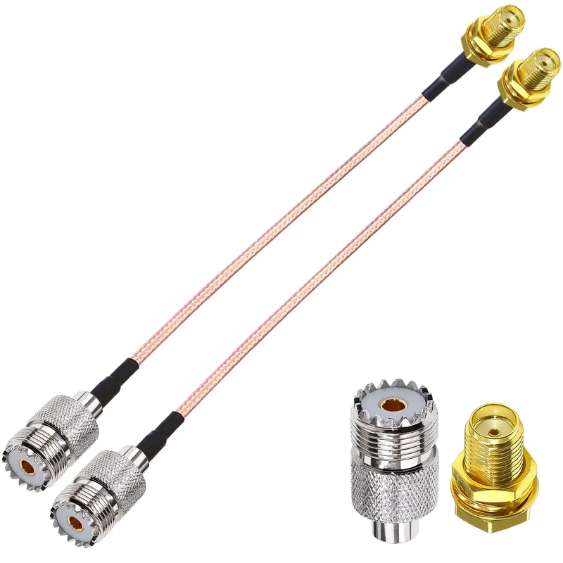 TUOLNK SMA to UHF Coaxial Cable RG316 SMA Female to UHF Female SO239 RF Coax Cable 6inch(15cm) CB Radio Pigtail Cable Extension Cable 2 Pack