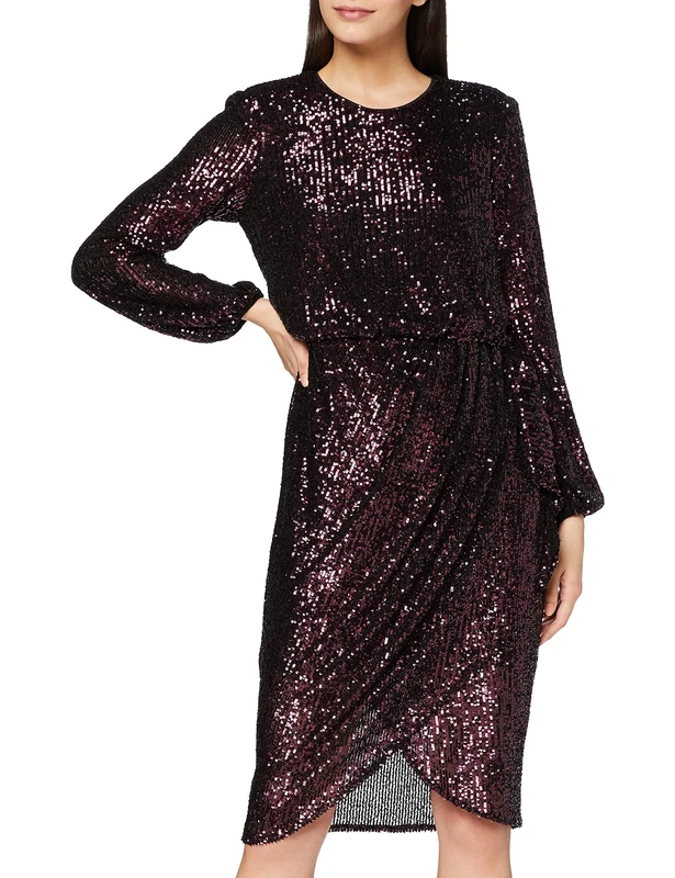 Gina Bacconi Women's Sequin Dress Cocktail, Wine, 22