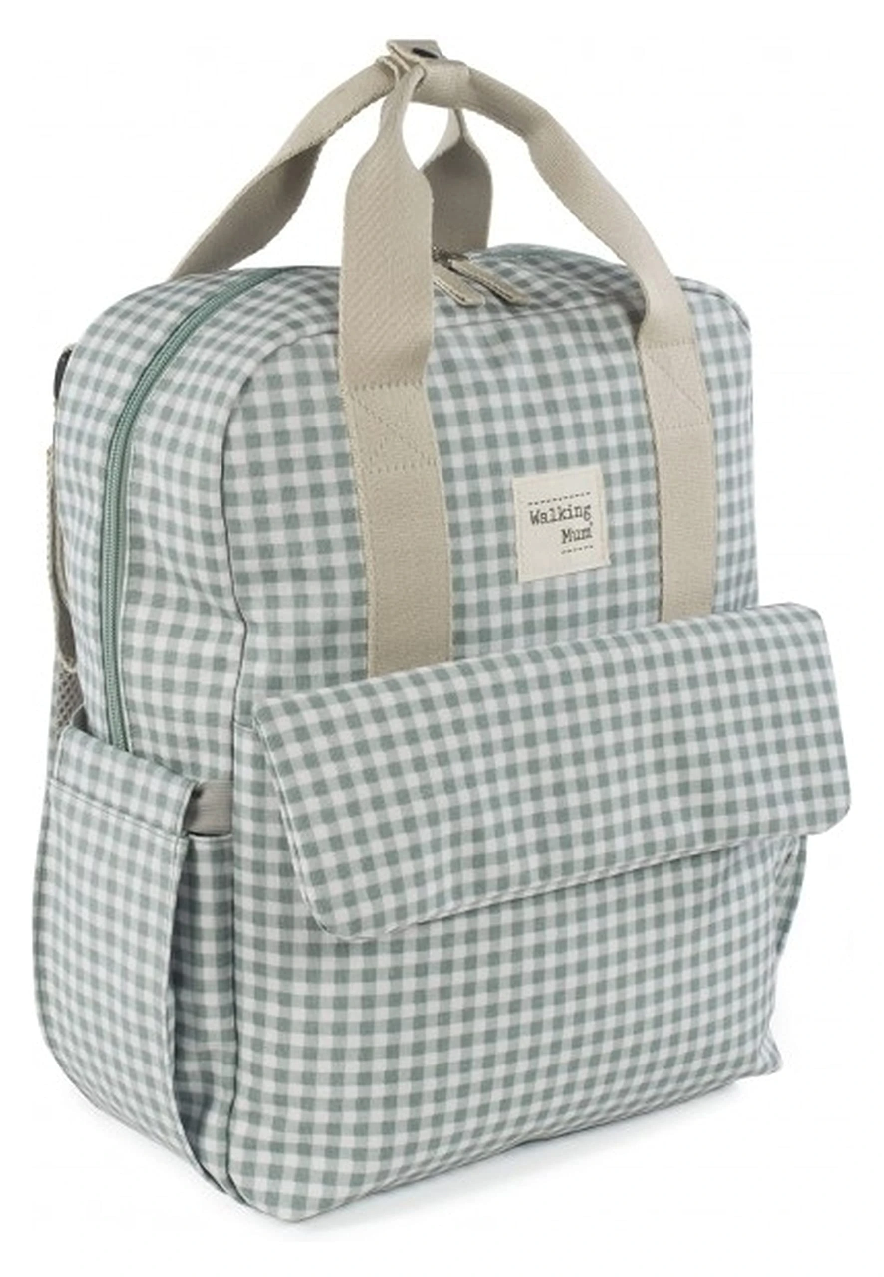 Walking Mum. I Love Vichy Multi-Purpose Baby Changing Bag with Short Handles and Shoulder Straps (Green, 37 x 28 x 12 cm)