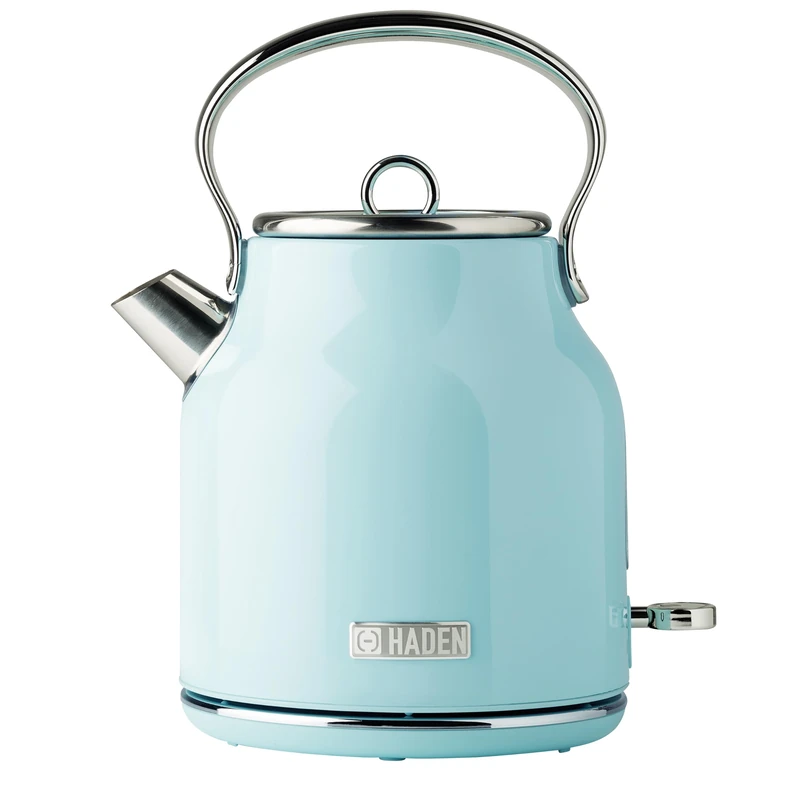 Haden Heritage Blue Electric Kettle - Energy Efficient - Rapid Boil and Boil Dry Protection - Stainless Steel Housing - Retro Kettle - 3000W - 1.7 Litre