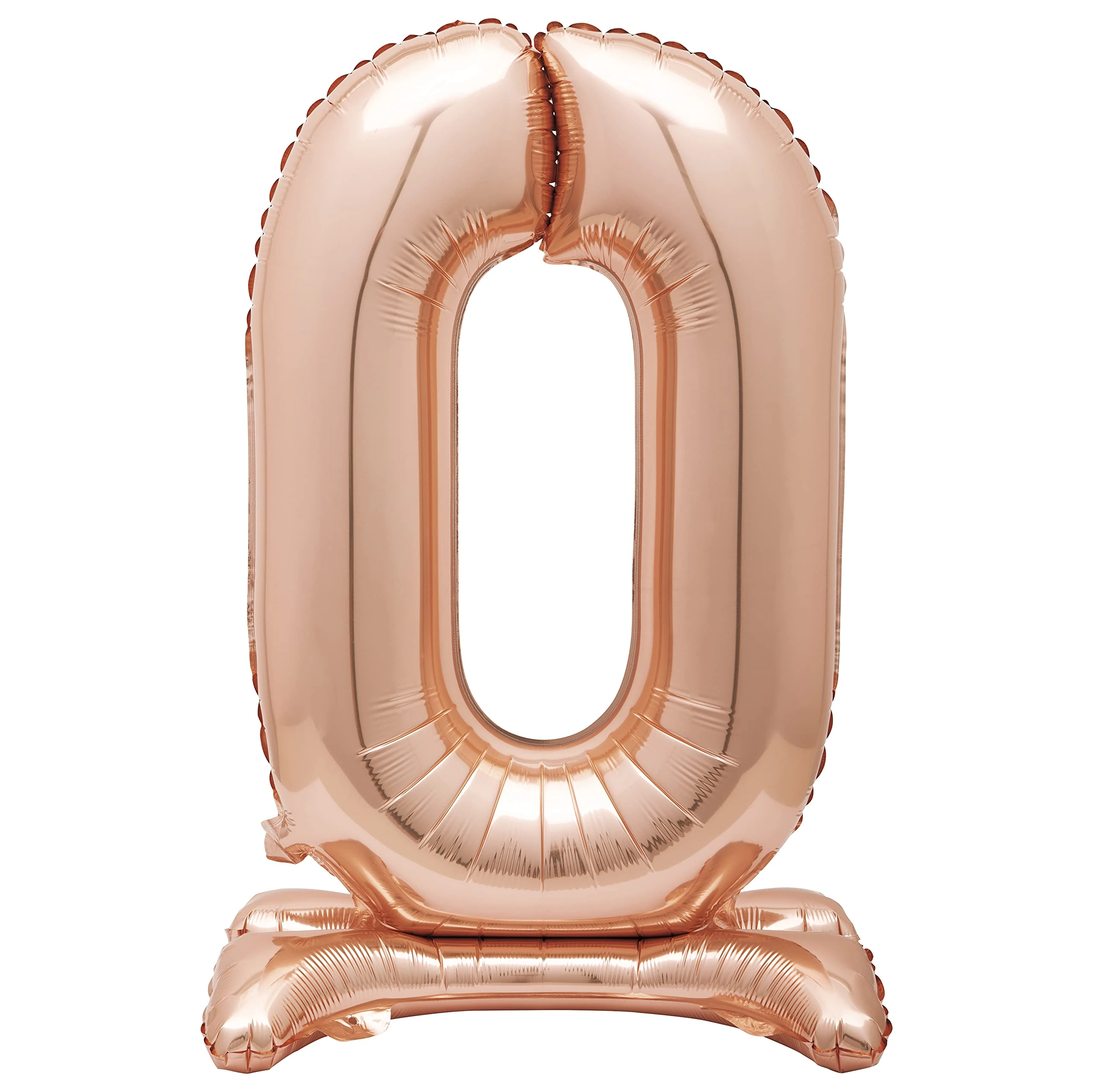 0 - Shaped Rose Gold Foil Balloon (76cm) - Stunning Free-Standing Party Decor - Perfect for Memorable Milestone Events - 1 Pc