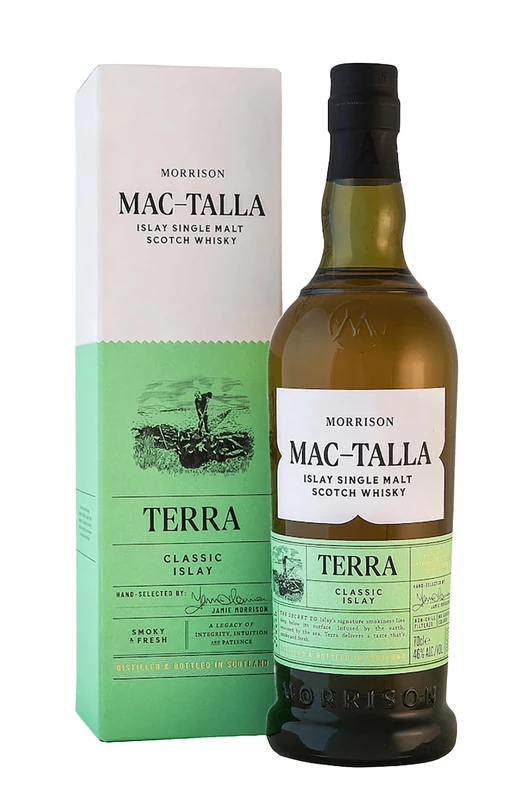 MAC-TALLA TERRA | Islay Single Malt Scotch Whisky | 70cl Gift Box | 46% ABV | Smoky & Fresh | Matured in American Oak | Non-Chill Filtered | No Added Colour | Distilled & Bottled in Scotland