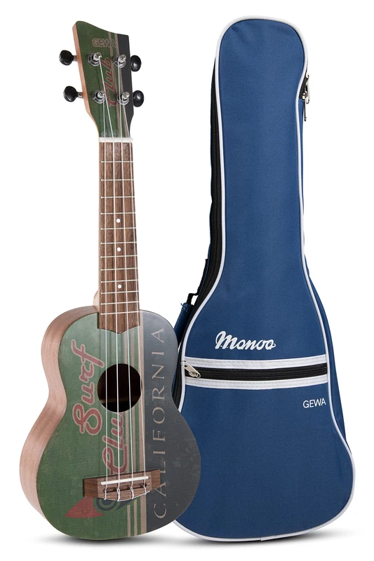 GEWA Soprano Ukulele Manoa Seaside - Body Sapelli - Top Design Seaside Surf Club - Satin finish - incl. padded Gig Bag - K-SO-SC