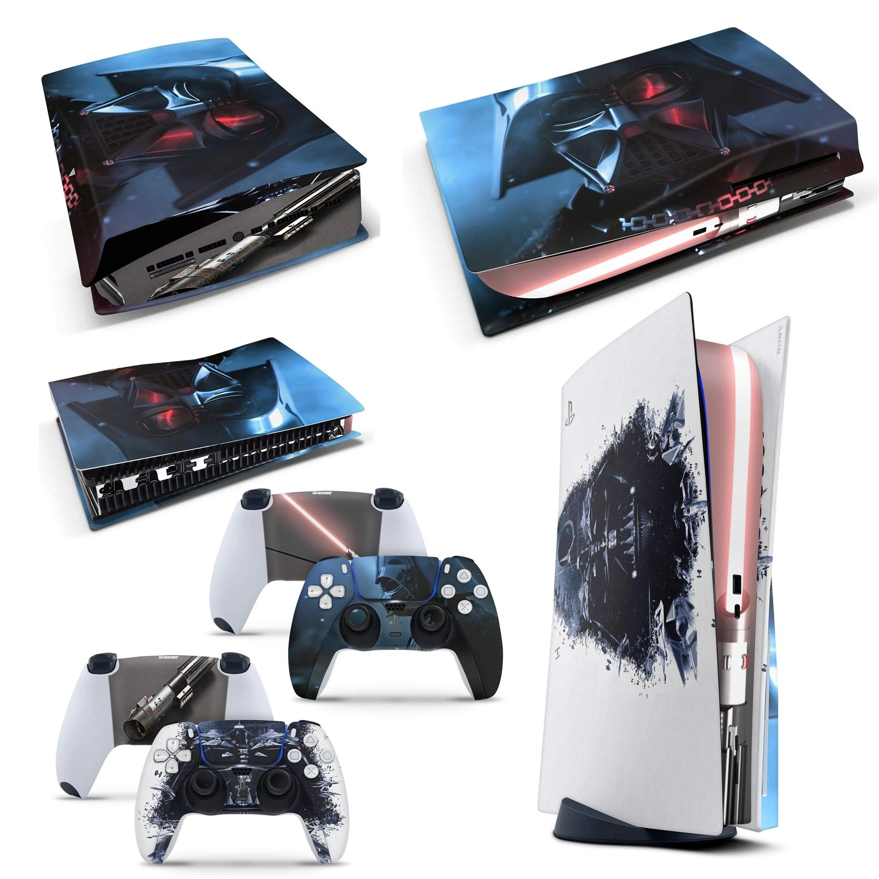 GNG PS5 Console DV From Starwars Skin Decal Vinal Sticker + 2 Controller Skins Set