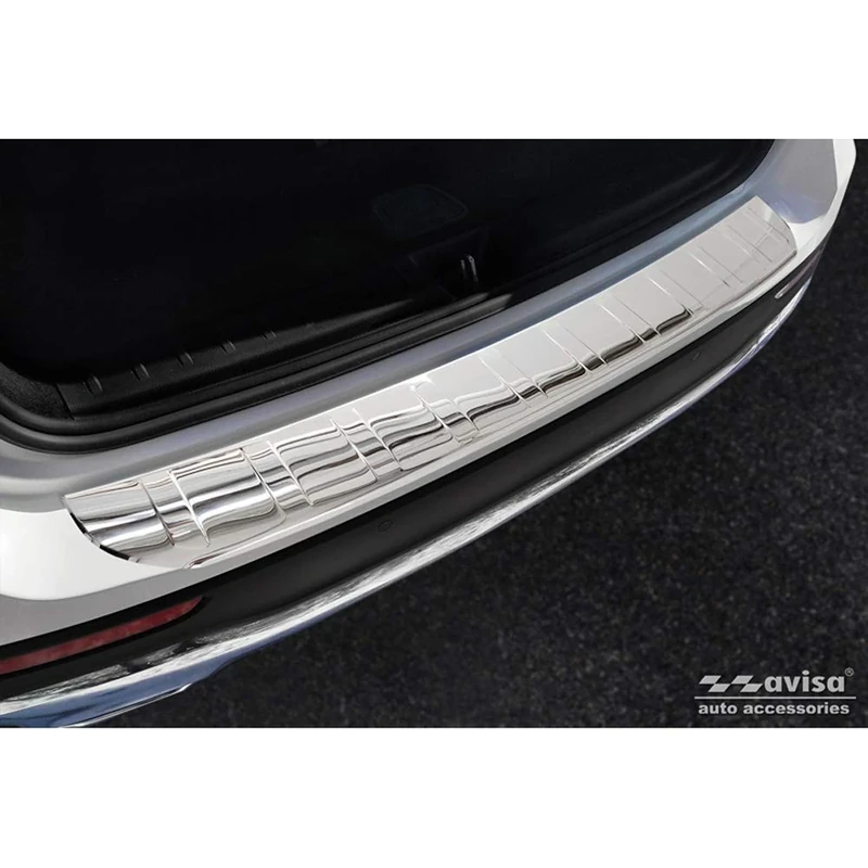 Avisa Chrome Stainless Steel Rear bumper protector compatible withMercedes GLB (X247) incl. AMG 2019- 'Ribs'