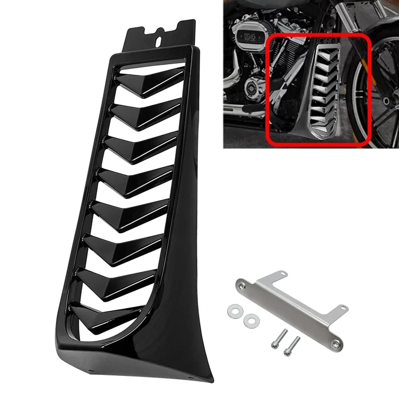 H RUO Motorcycle Front Lower Radiator Cover Chin Fairing Spoiler for Harley Softail Street Bob Breakout FXBR FXBRS 2018-2021 2020 2019