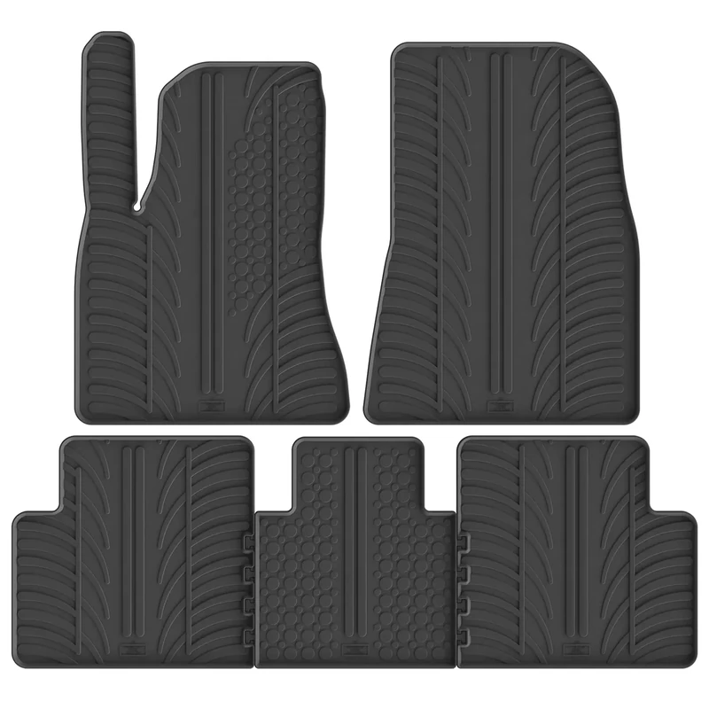 Gledring Set of rubber mats compatible with Tesla Model 3 12/2020 (T profile, 5 pieces)