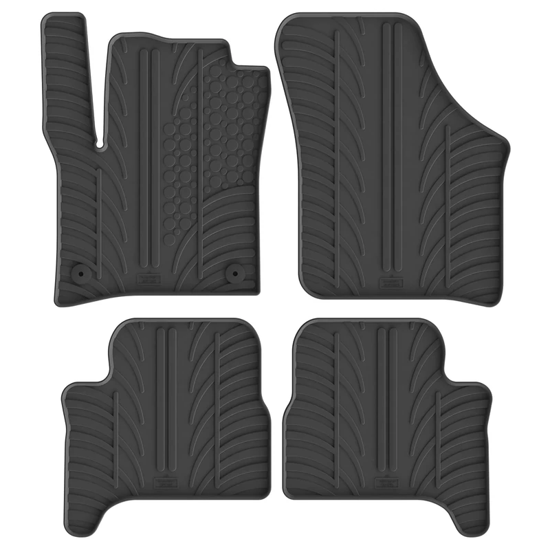 Gledring Rubber car mats set LHD compatible with Volkswagen e-Up/Skoda e-Citigo/Seat e-Mii 2019- (T profile 4-pieces + mounting clips)