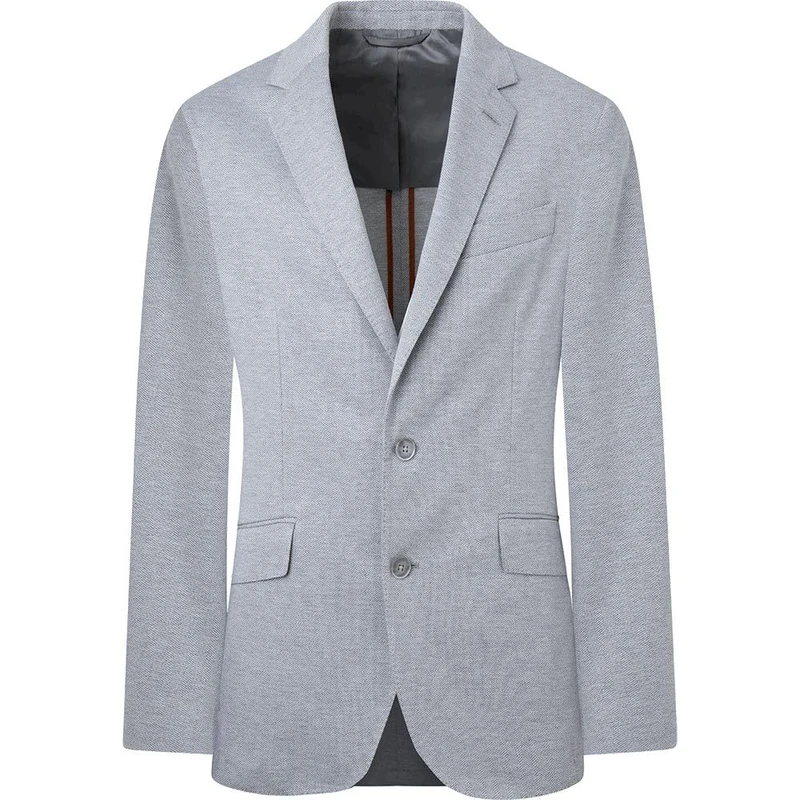 HACKETT LONDON Men's HBONE Knit CC Jacket, Grey (Light Grey), 50W/34L - Image 1