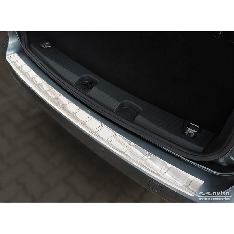Avisa Stainless Steel Rear Bumper Protector compatible with Volkswagen Caddy V 2020- 'Ribs'