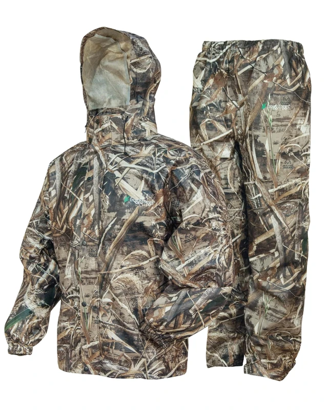 FROGG TOGGS Men's Classic All-Sport Waterproof Breathable Rain Suit Rainwear, Realtree Max-5, Small Tall